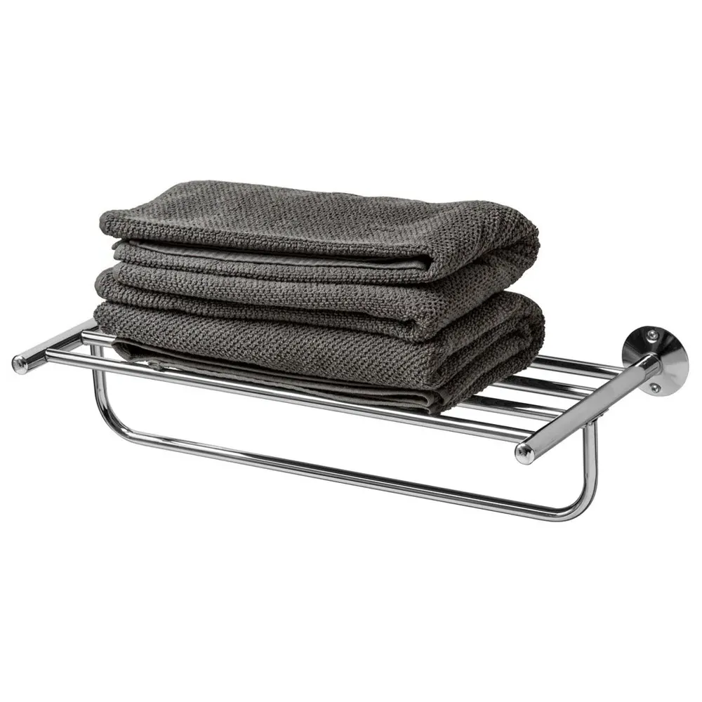 Wall Mountable Straight Towel Shelf - Silver
