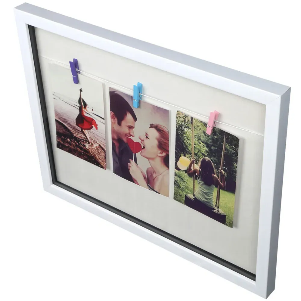 Washing Line Photo Frame - White