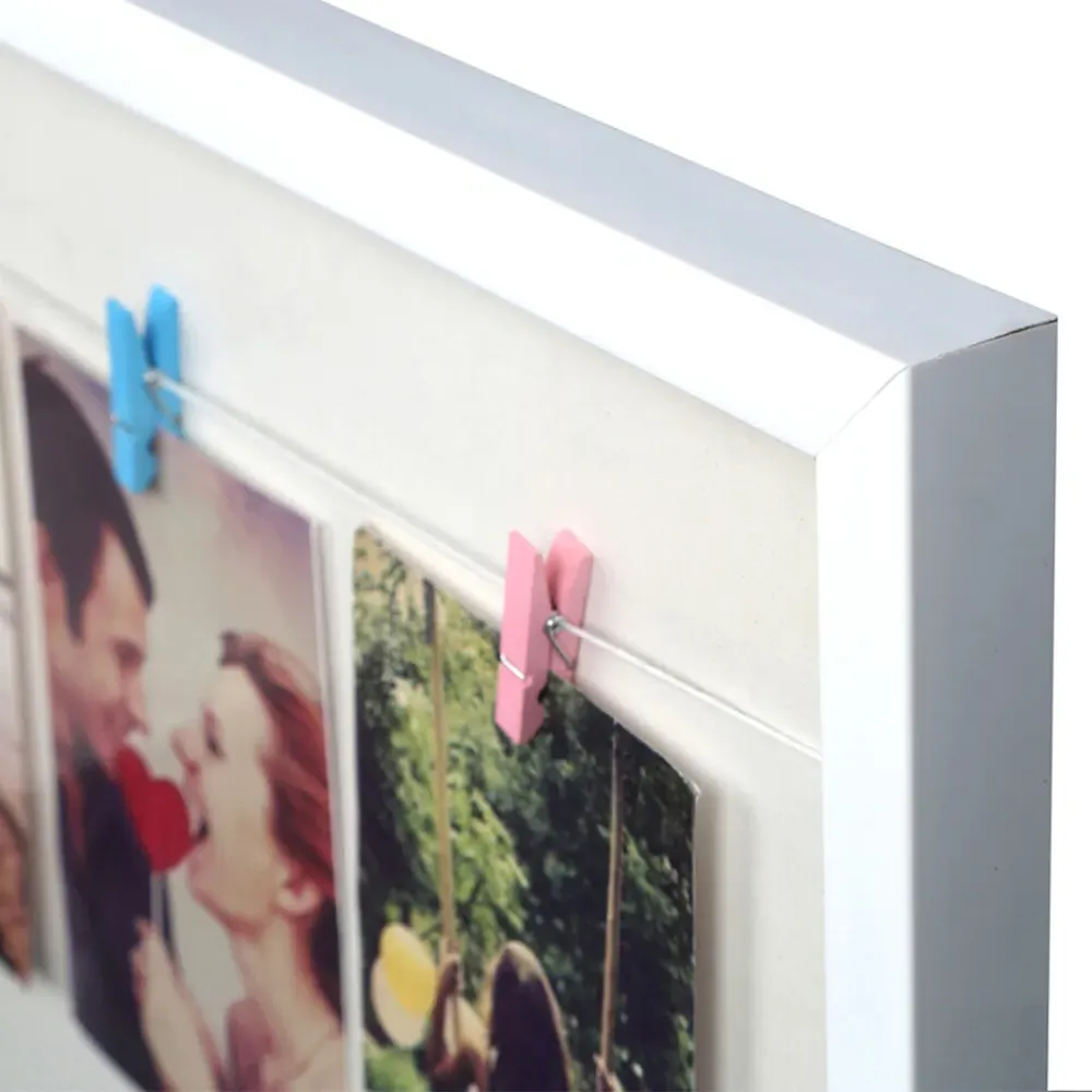 Washing Line Photo Frame - White
