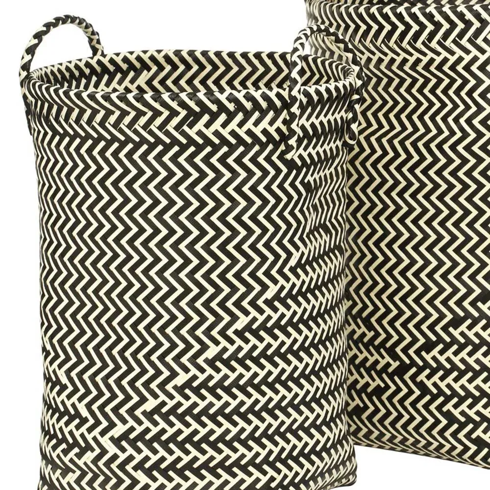 Woven Storage Basket 2 Pack - Black and White