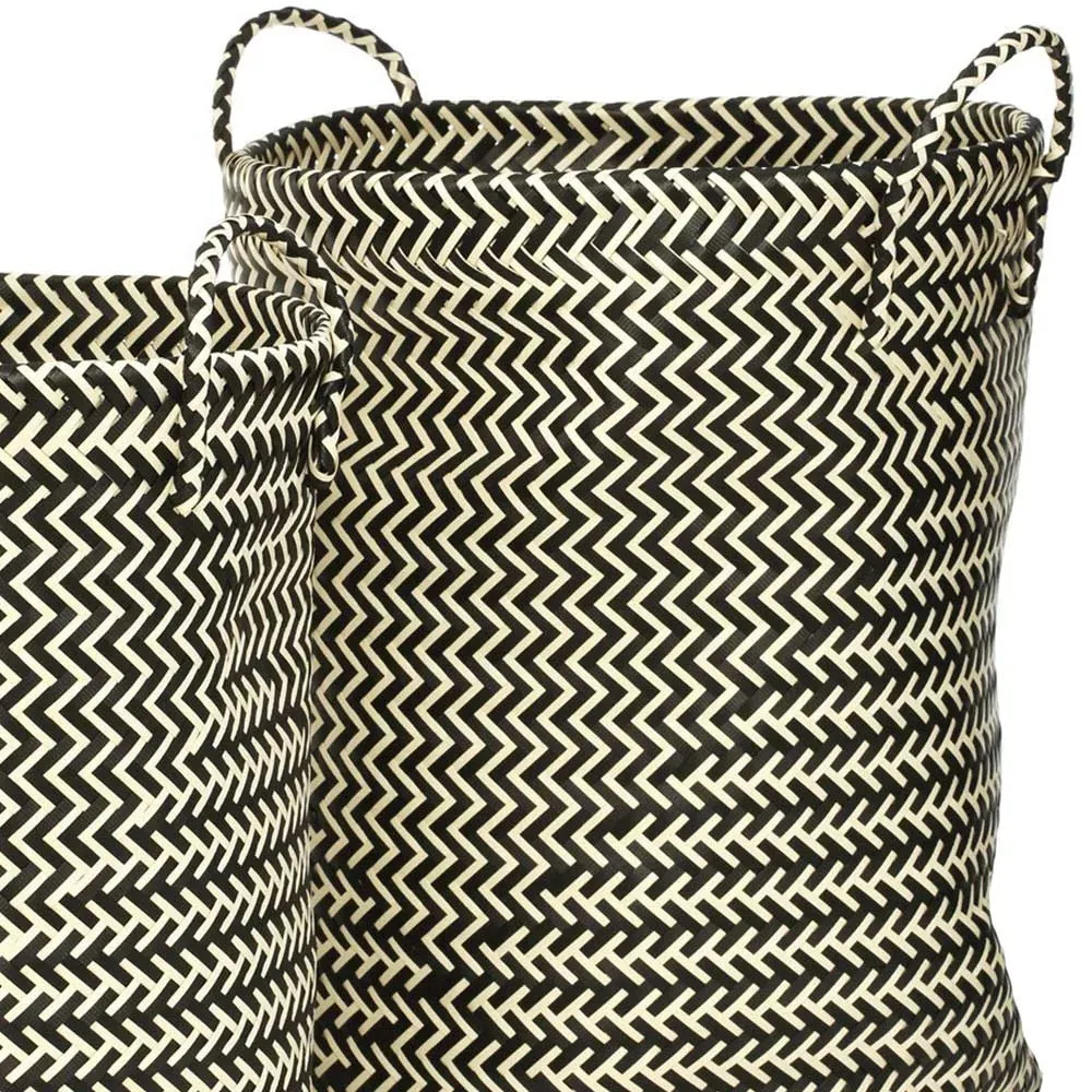 Woven Storage Basket 2 Pack - Black and White