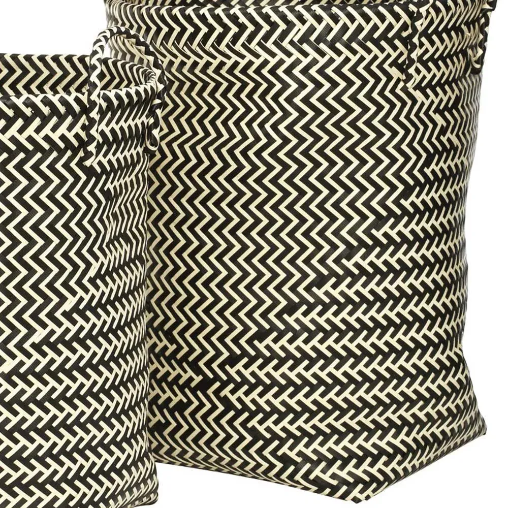 Woven Storage Basket 2 Pack - Black and White
