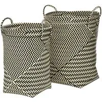 Woven Storage Basket 2 Pack - Black and White