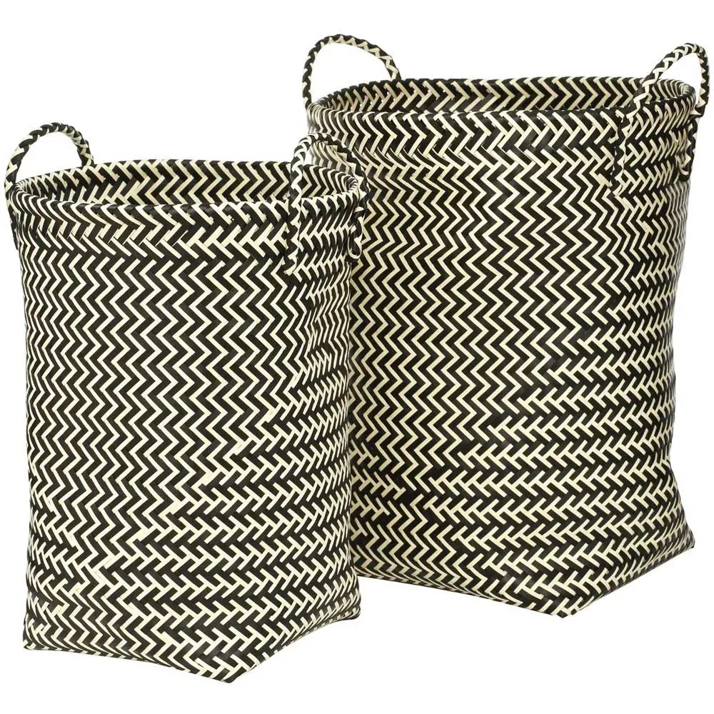 Woven Storage Basket 2 Pack - Black and White