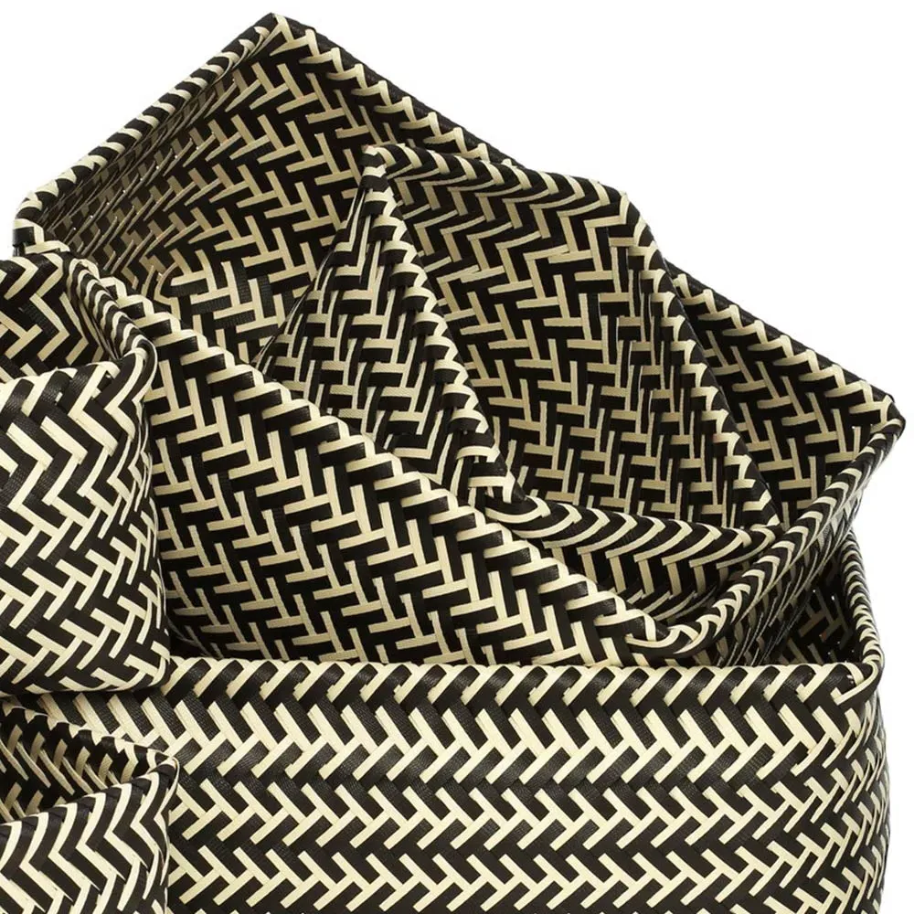 Woven Storage Basket 5 Pack - Black and White