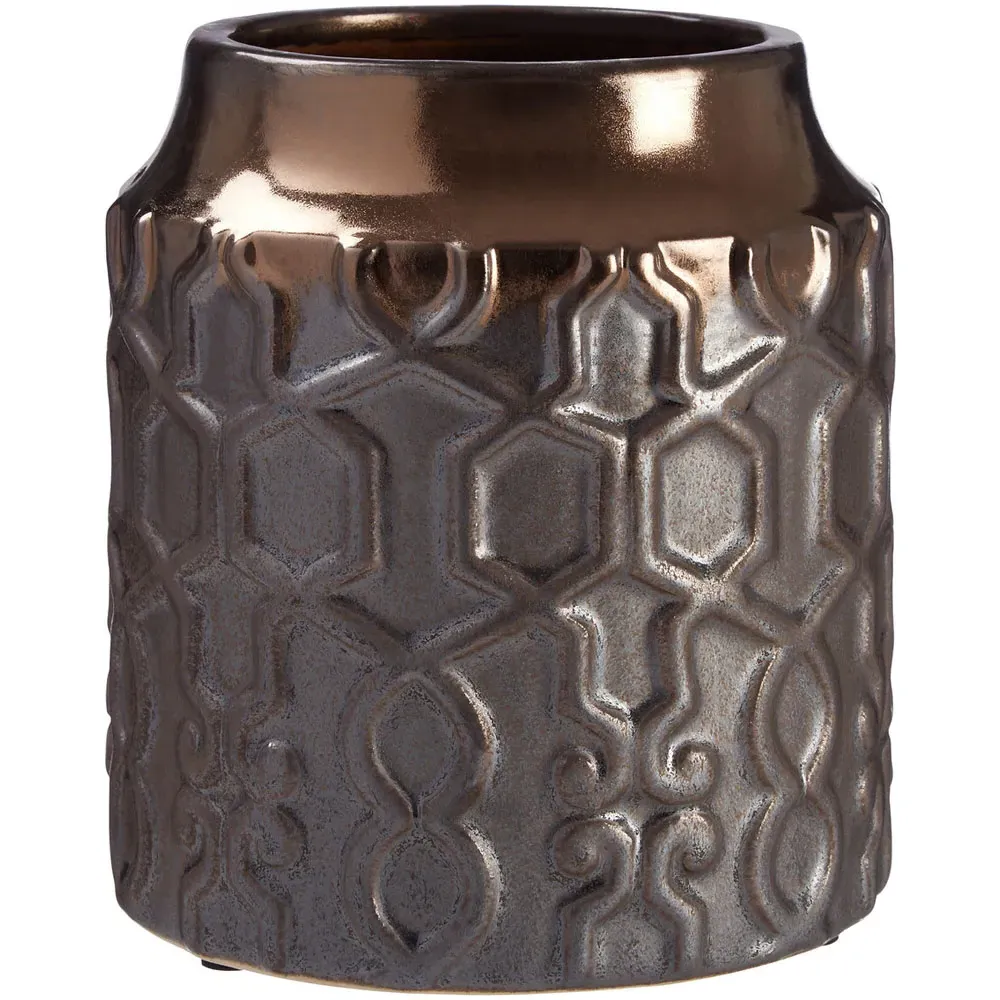 Zircon Small Ceramic Planter - Gold