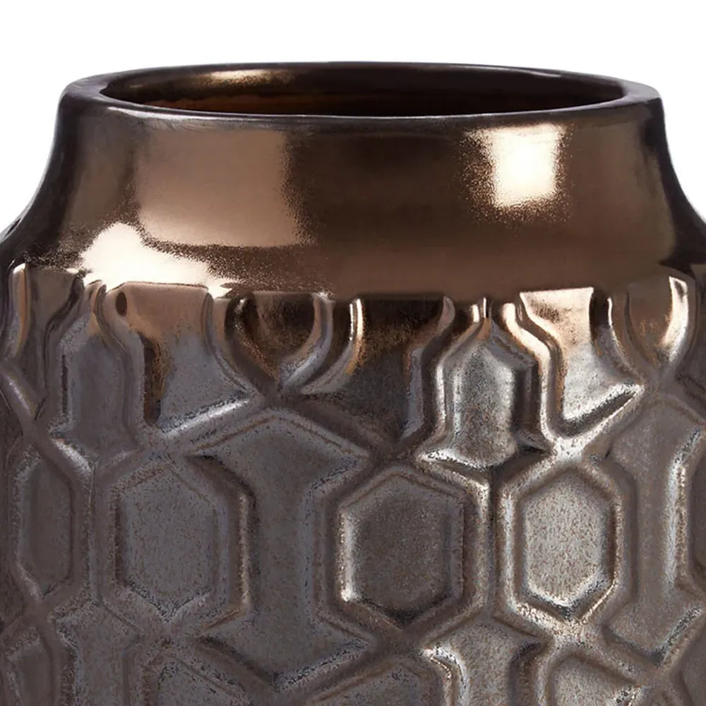 Zircon Small Ceramic Planter - Gold