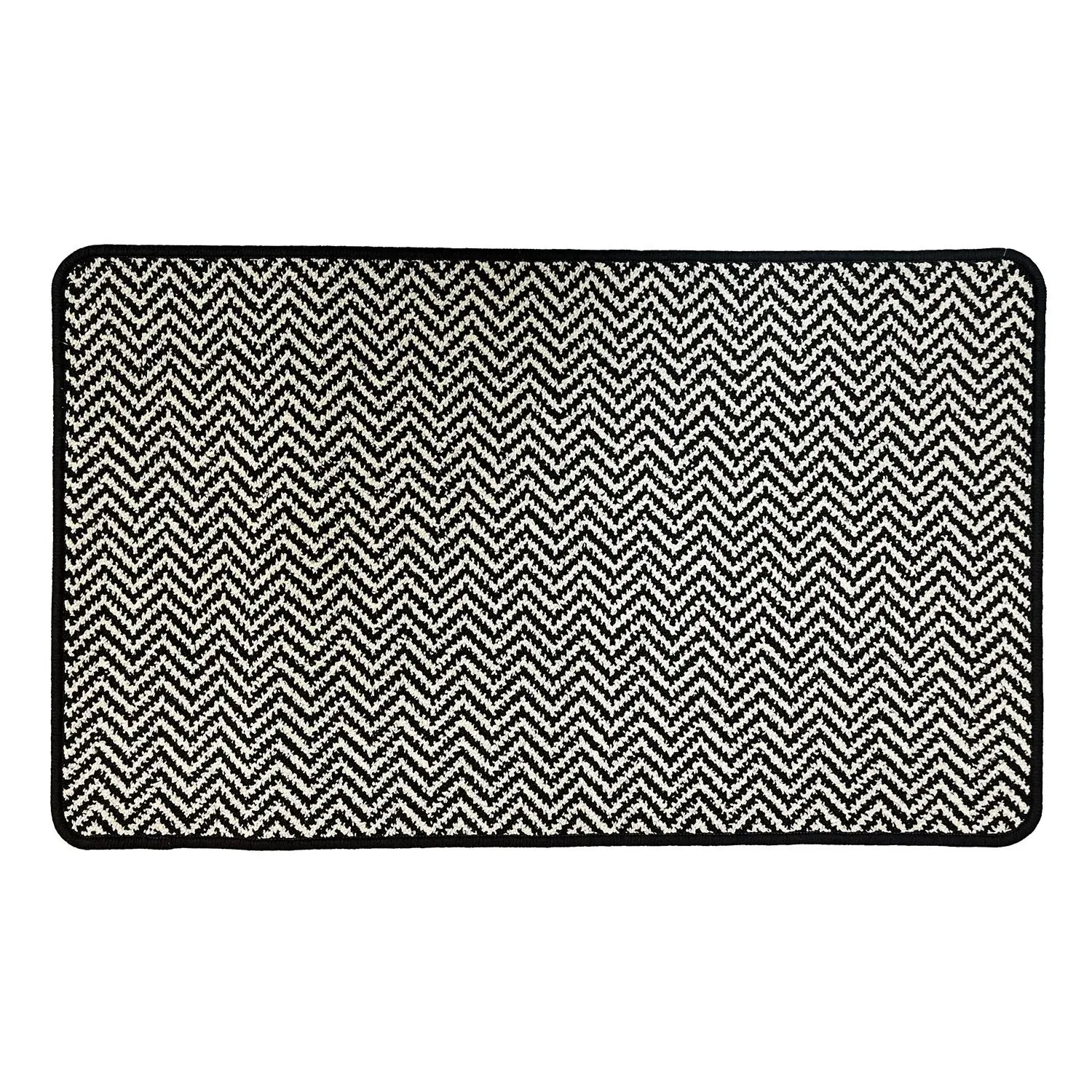 Chevron Loop Doormat - Black and White image