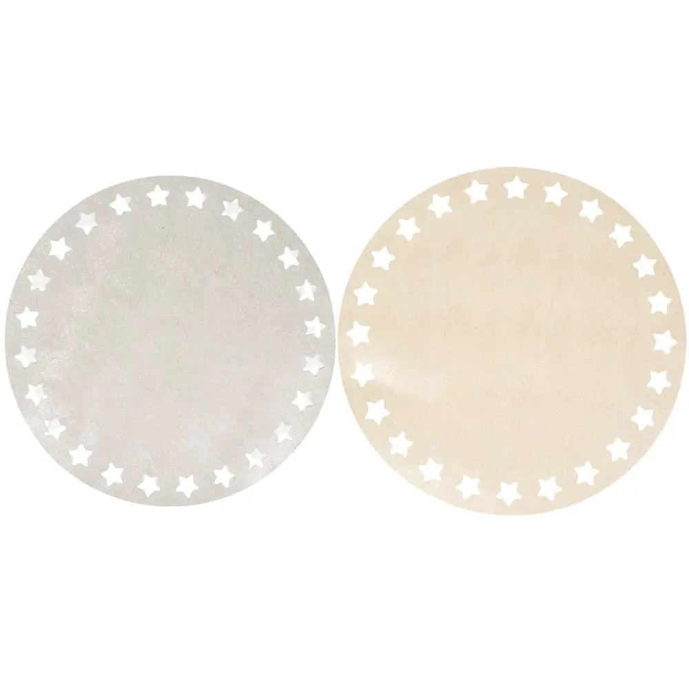 Round Placemats with Star Cut-Outs - Silver, Gold image