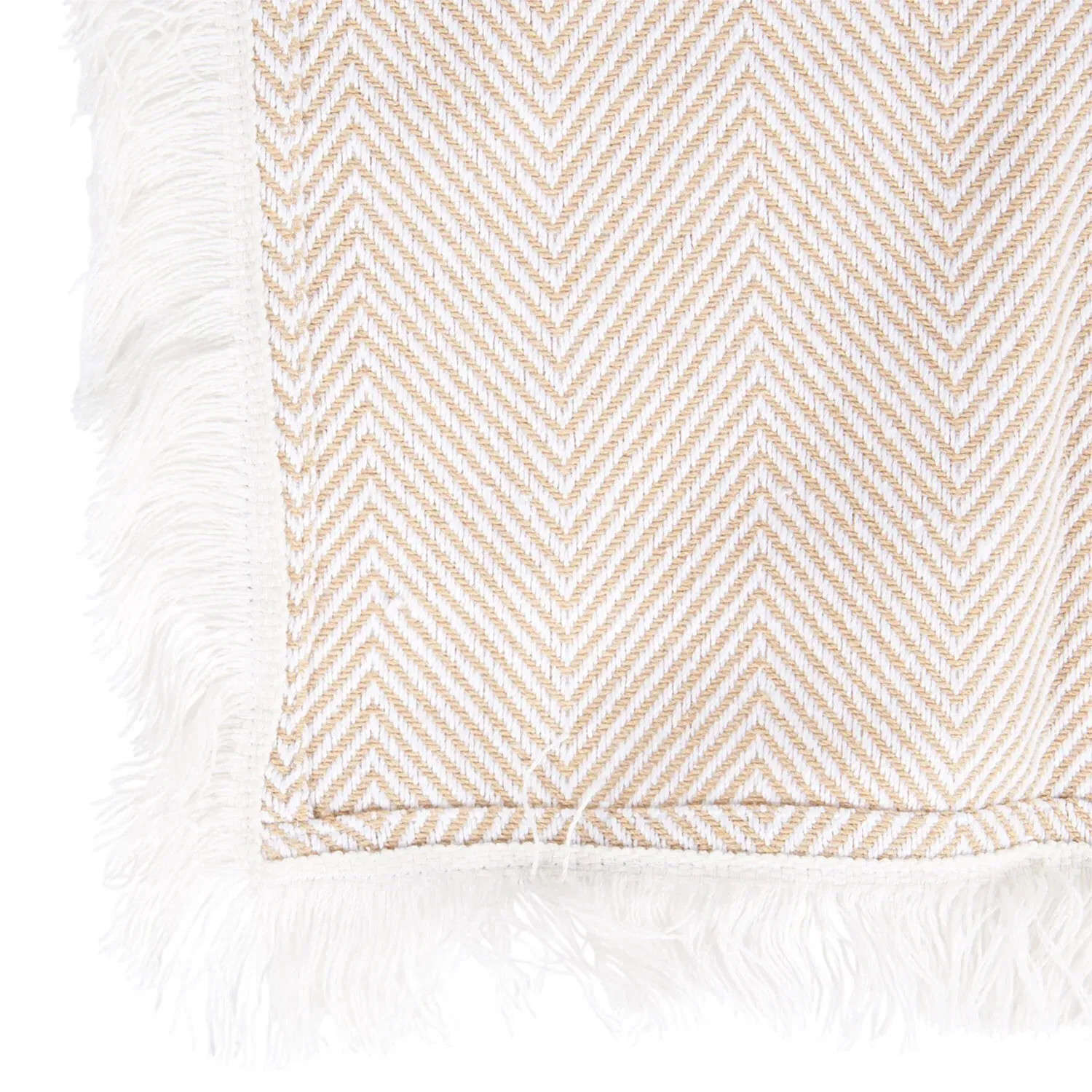 Pack of 2 Fringe Tea Towels - Beige