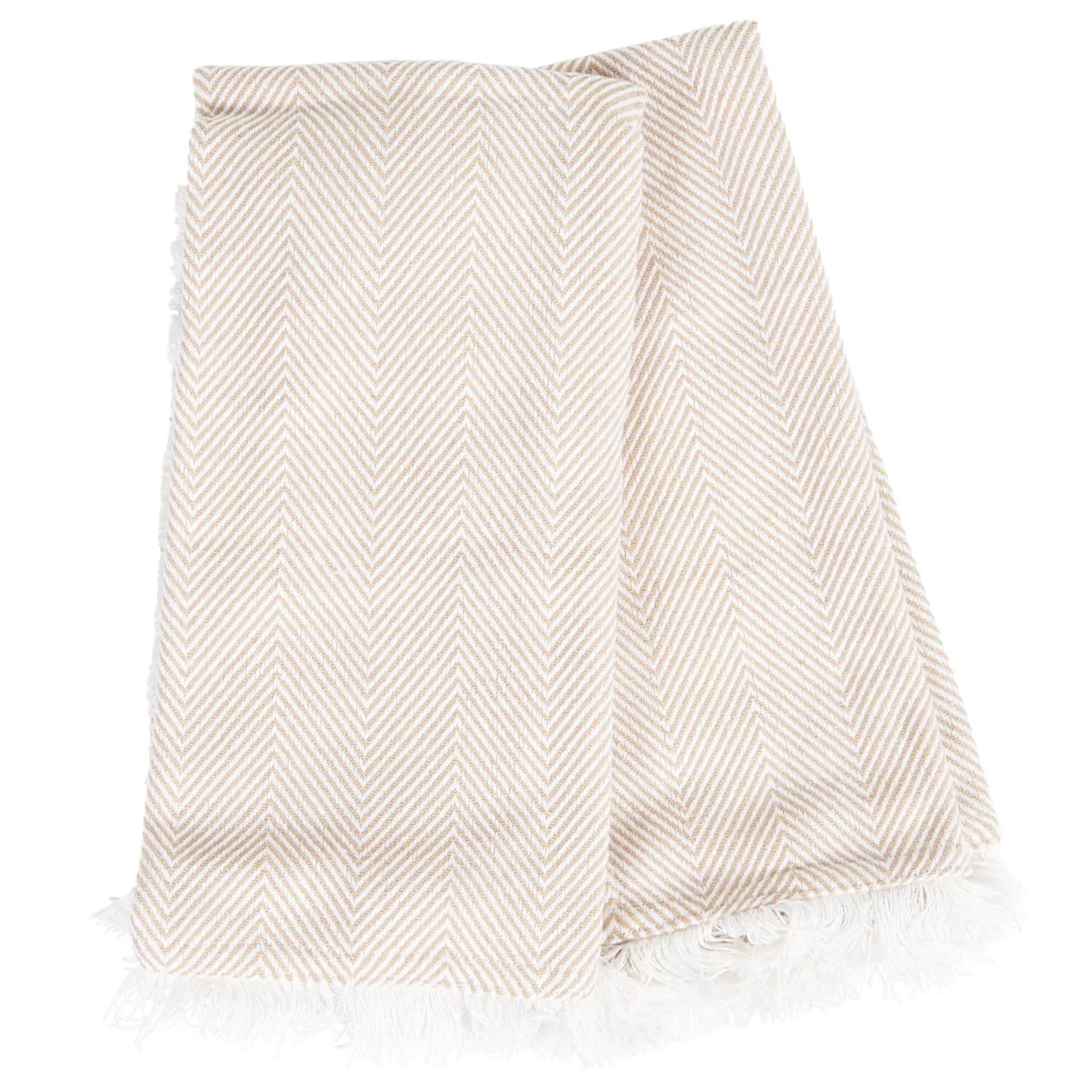 Pack of 2 Fringe Tea Towels - Beige image