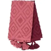 Pack of 2 Jacquard Tea Towels with Tassels - Red