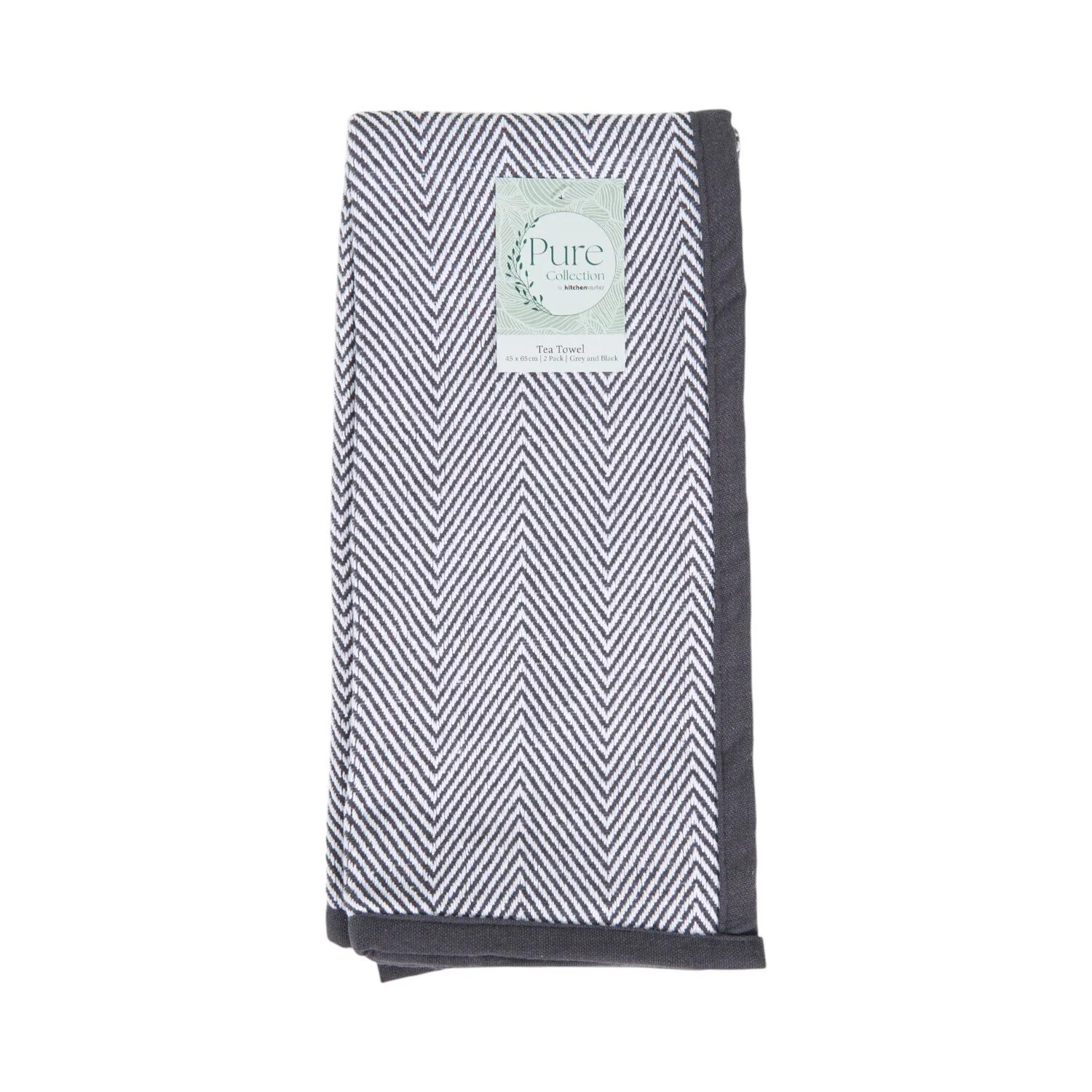 Pack of 2 Tea Towels - Grey