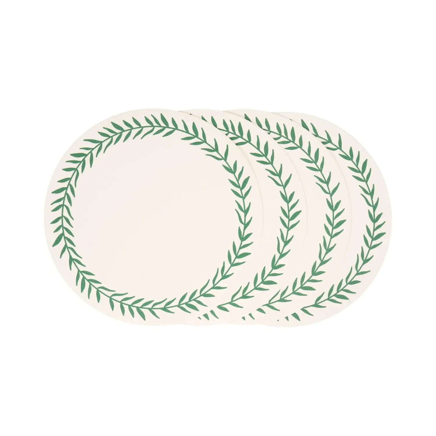 Pack of 4 Olive Leaf Placemats - Neutral