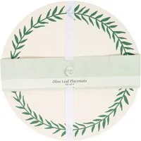 Pack of 4 Olive Leaf Placemats - Neutral