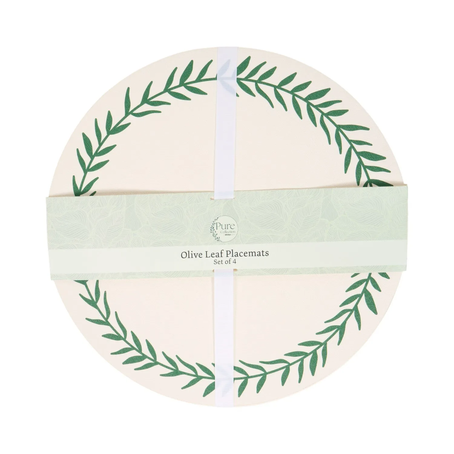 Pack of 4 Olive Leaf Placemats - Neutral image