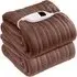 Electric Heated Throw with 9 Heat Settings - Brown, Fleece