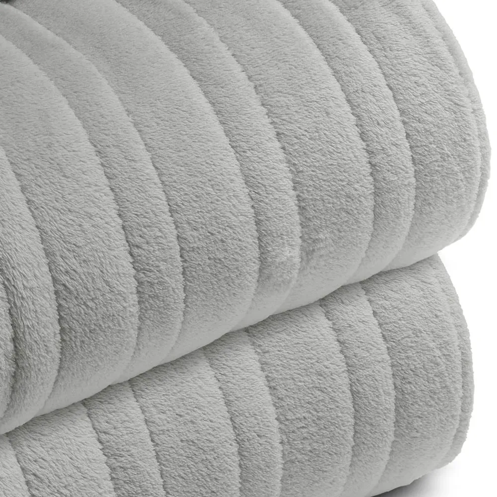 Electric Heated Throw with 9 Heat Settings - Grey, Fleece