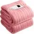 Electric Heated Throw with 9 Heat Settings - Pink, Fleece