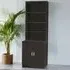 2 Door 4 Shelf Desk Height Cupboard with Hutch - Black