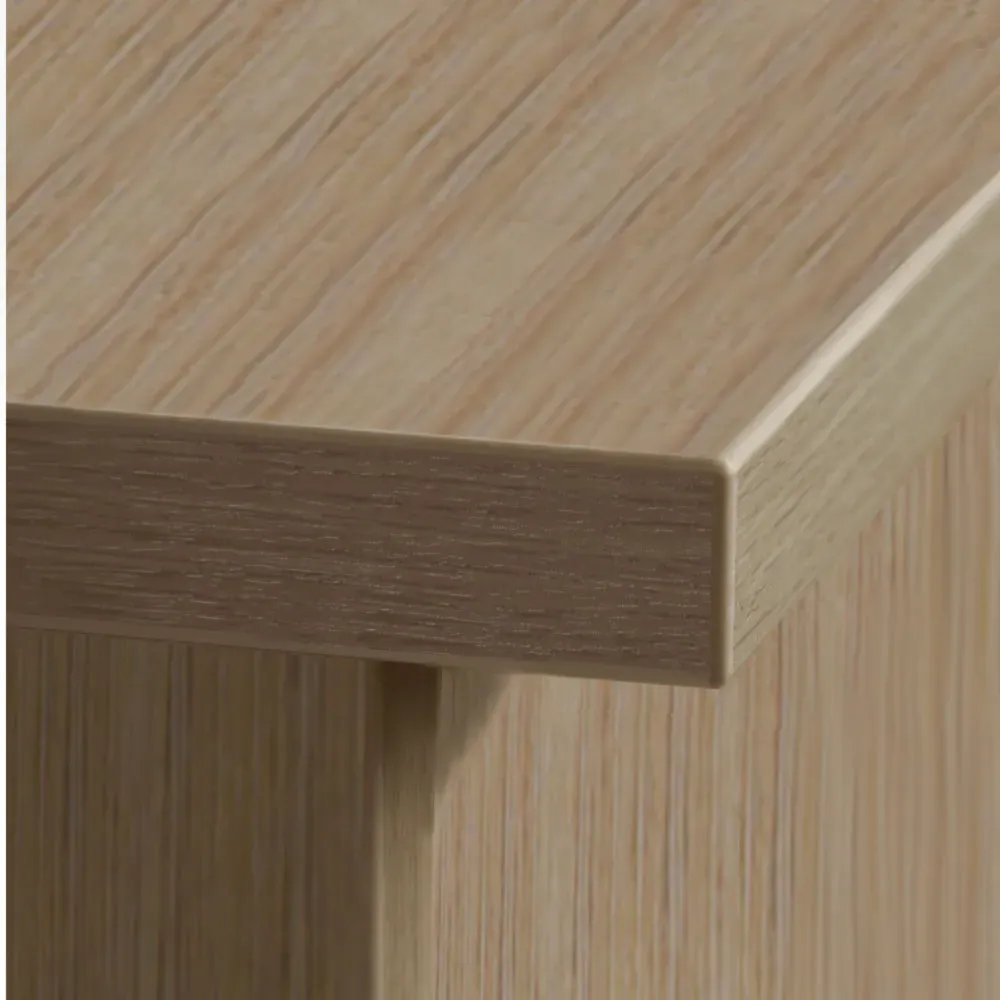 2 Door 6 Shelf Wide Cupboard with Hutch - Brown