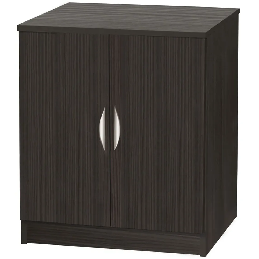 2 Door Desk Height Cupboard - Black