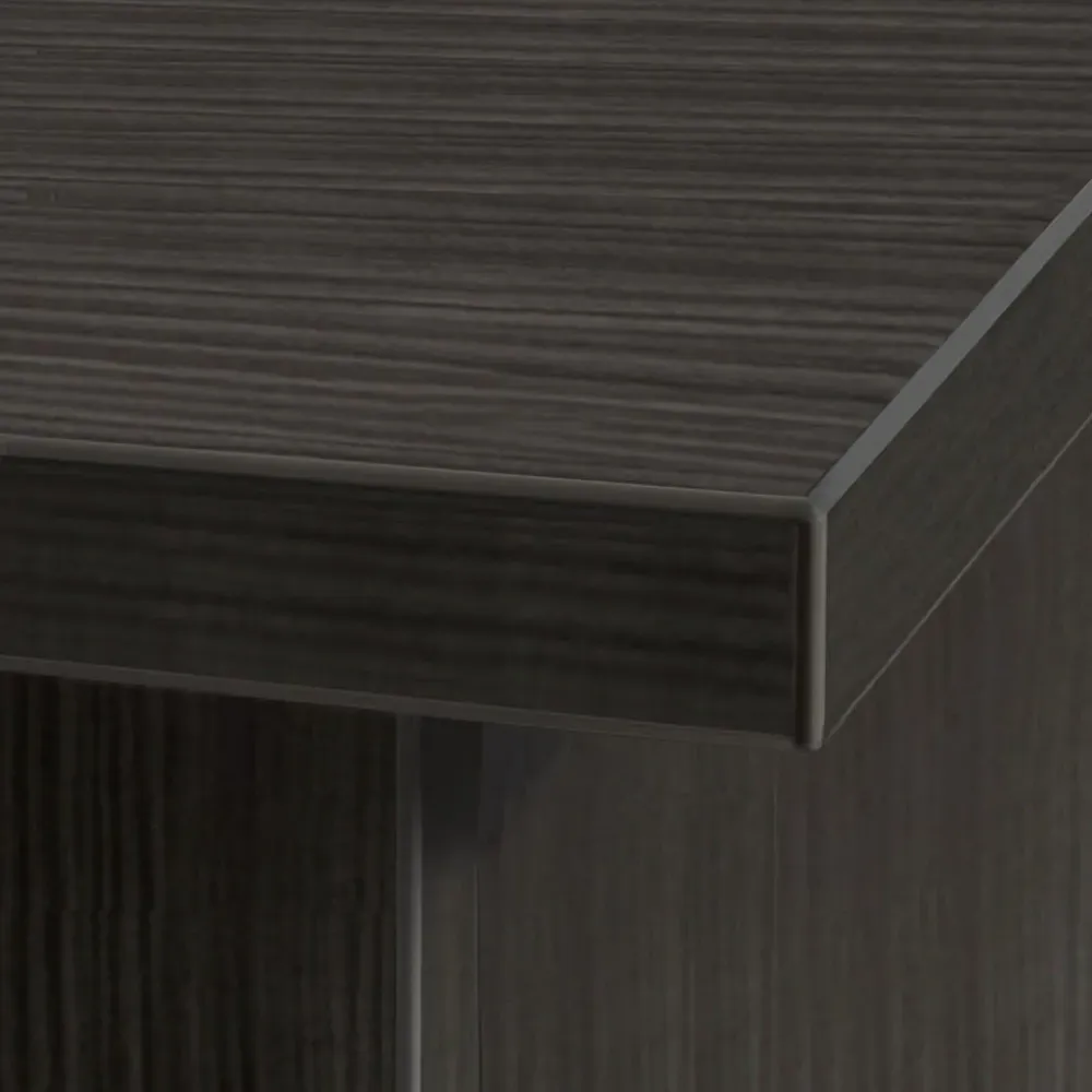 2 Door Desk Height Cupboard - Black