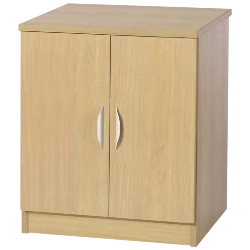 2 Door Desk Height Cupboard - Brown