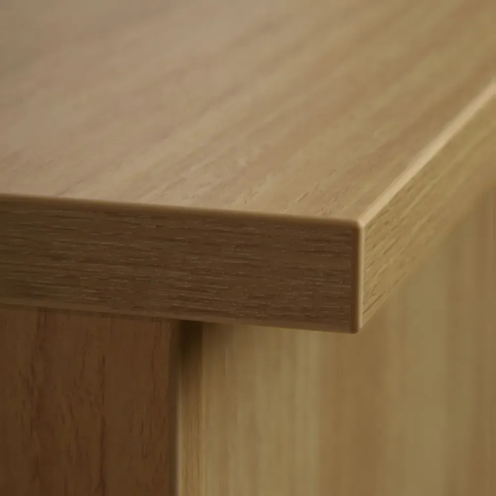 2 Door Desk Height Cupboard - Brown