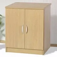 2 Door Desk Height Cupboard - Brown