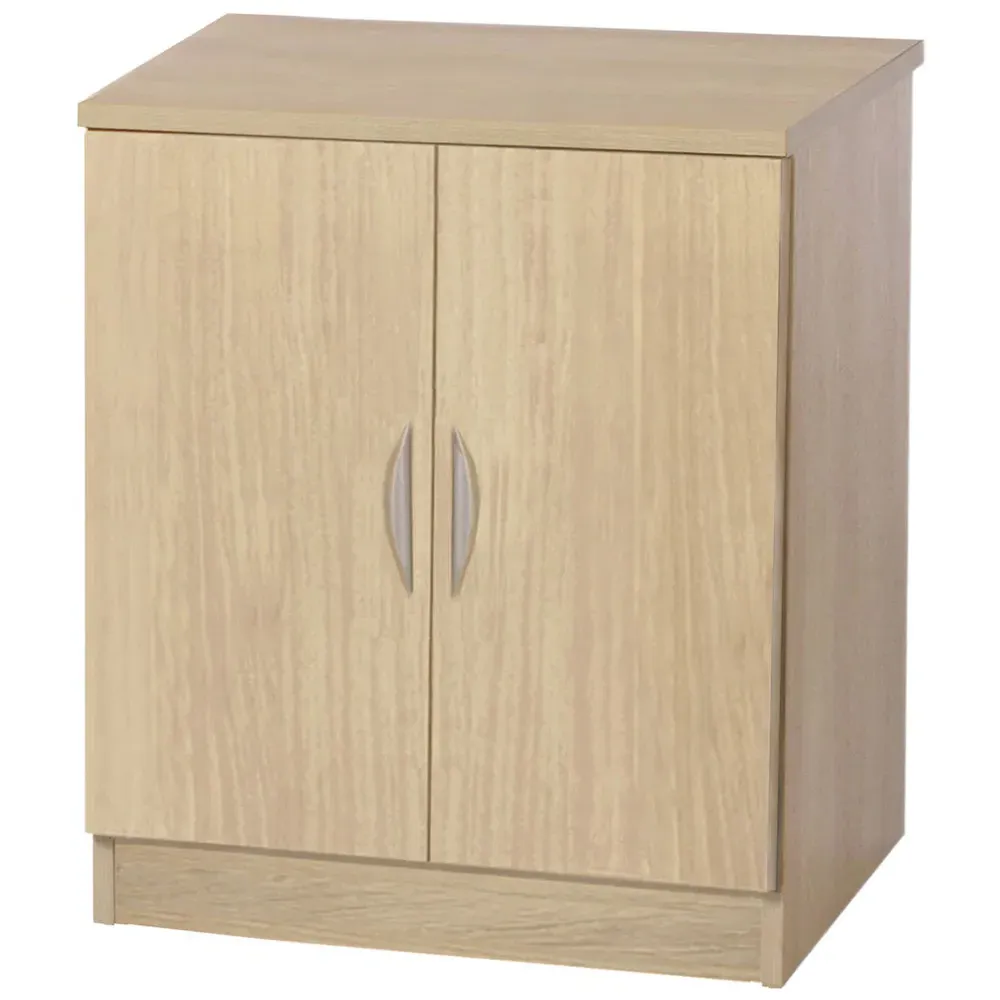 2 Door Desk Height Cupboard - Brown