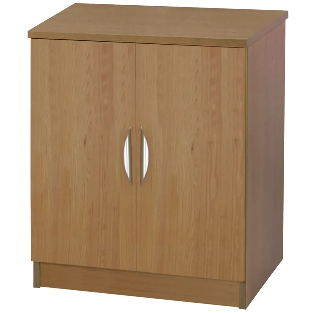 2 Door Desk Height Cupboard - Brown