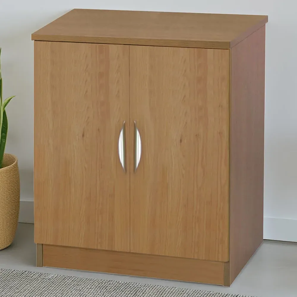 2 Door Desk Height Cupboard - Brown