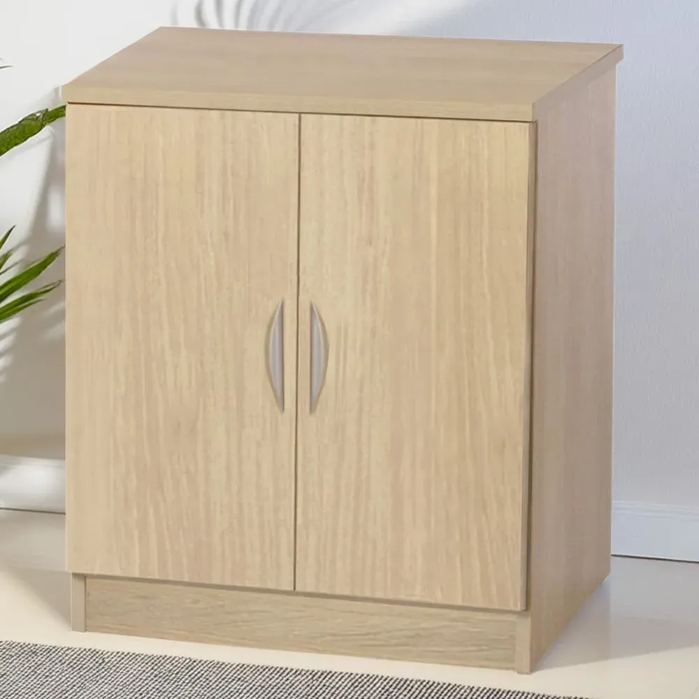 2 Door Desk Height Cupboard - Brown