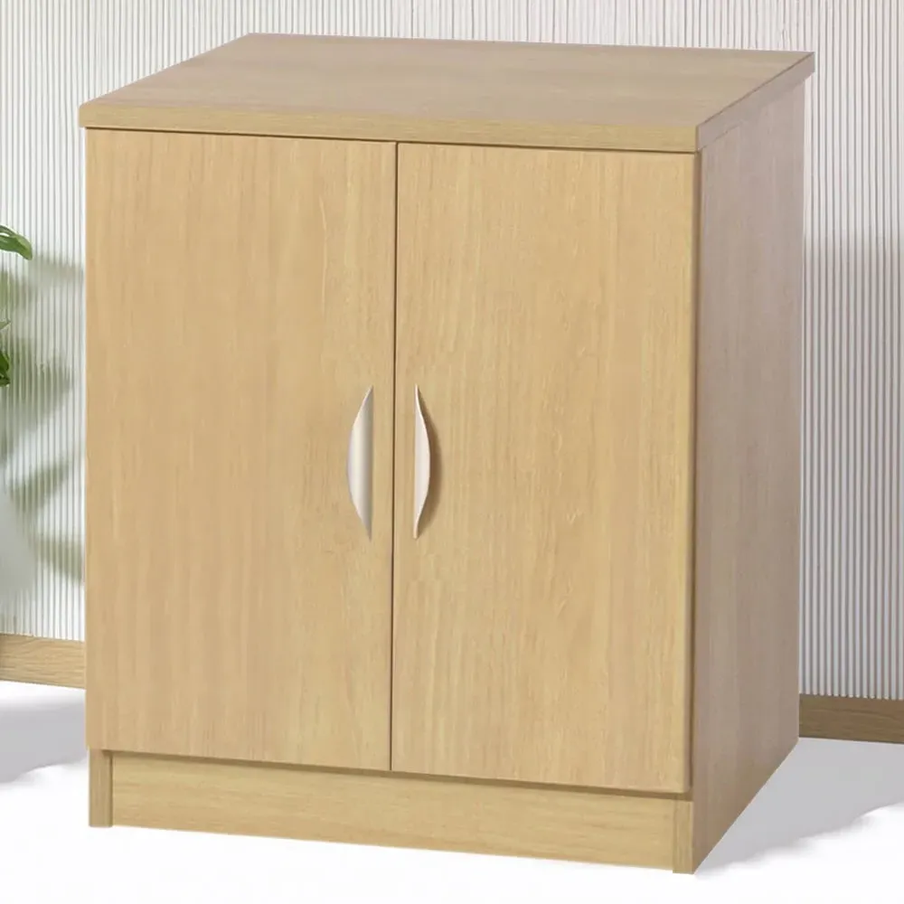 2 Door Desk Height Cupboard - Brown