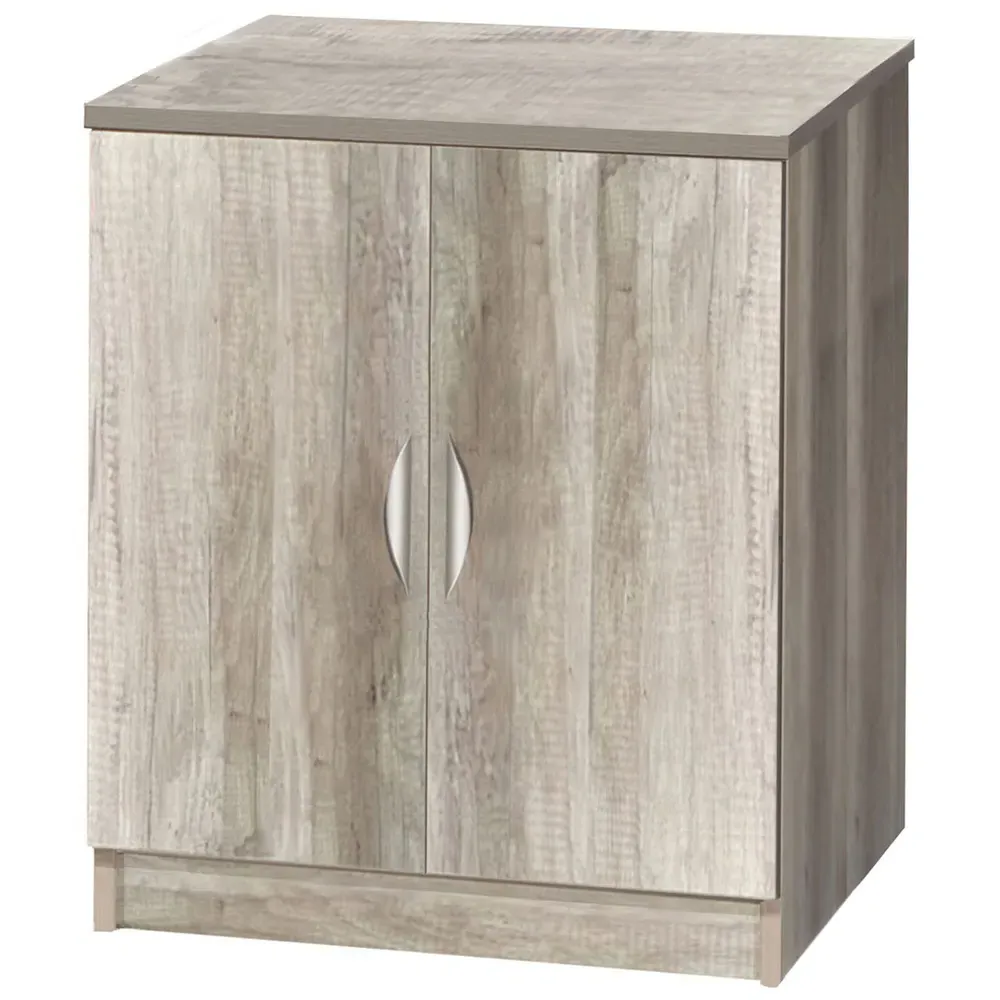 2 Door Desk Height Cupboard - Grey
