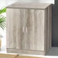 2 Door Desk Height Cupboard - Grey