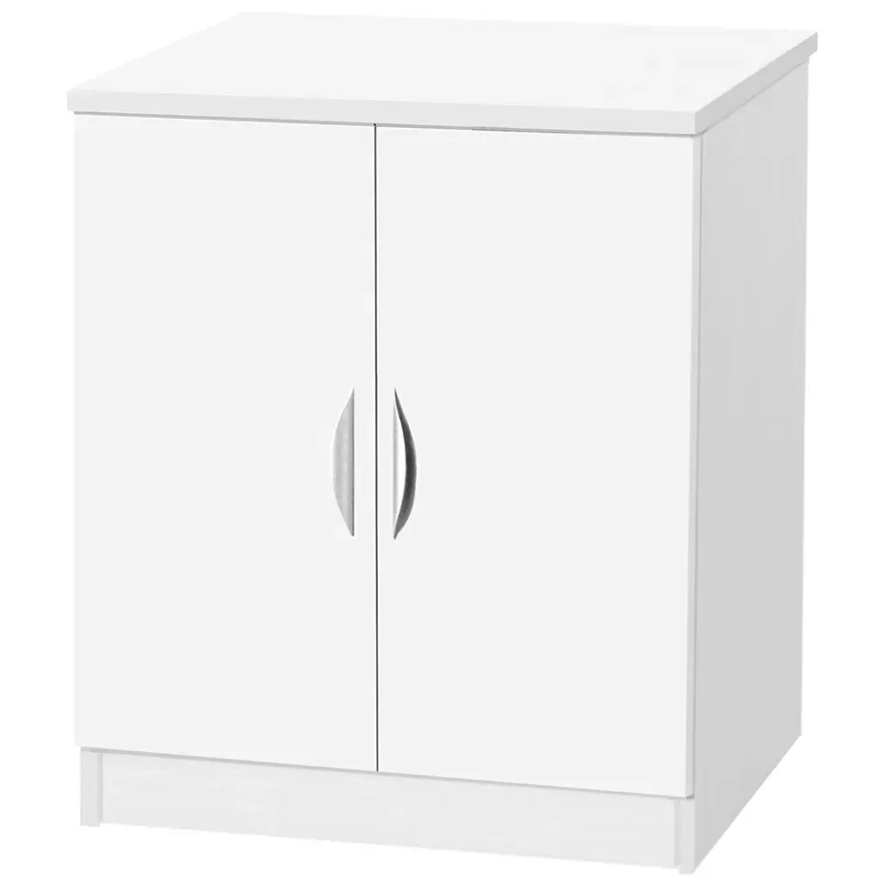 2 Door Desk Height Cupboard - White