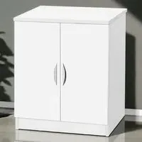 2 Door Desk Height Cupboard - White