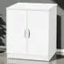2 Door Desk Height Cupboard - White
