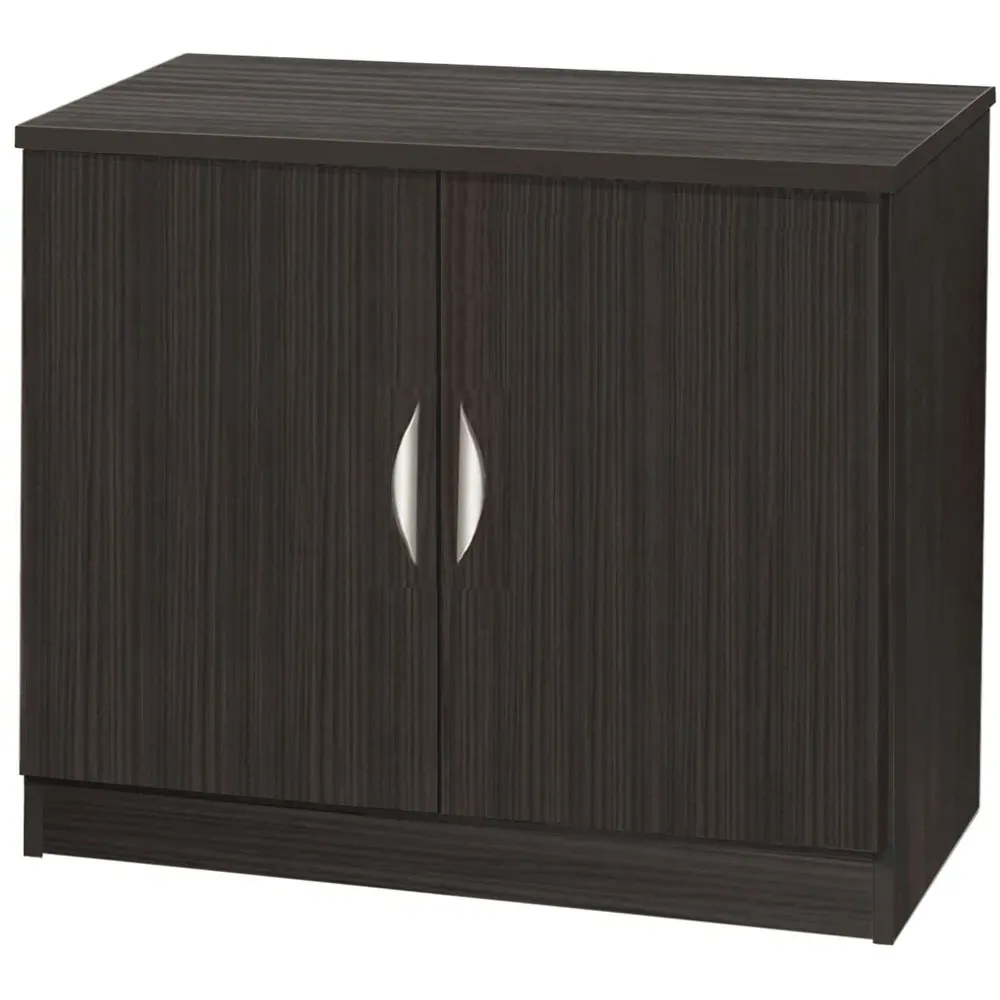 2 Door Wide Storage Cupboard - Black