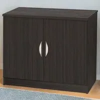 2 Door Wide Storage Cupboard - Black