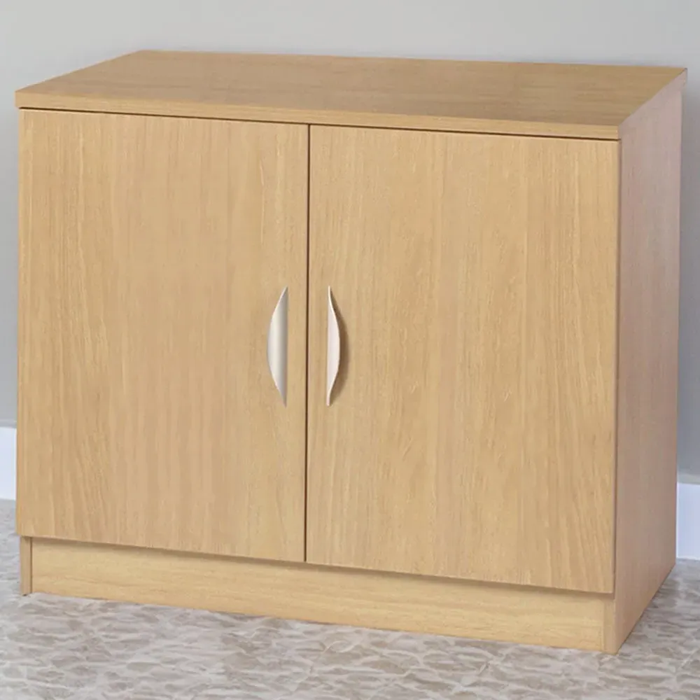 2 Door Wide Storage Cupboard - Brown