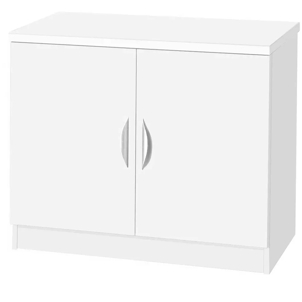 2 Door Wide Storage Cupboard - White