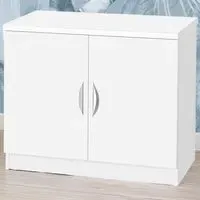 2 Door Wide Storage Cupboard - White