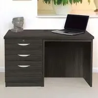 2 Drawer Single Cabinet Desk - Black