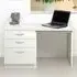2 Drawer Single Cabinet Desk - White