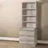 3 Drawer 4 Shelf Storage Chest with Hutch - Grey