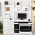 3 Drawer Computer Desk with Bookcase and Printer Shelf - White