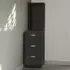 3 Drawer Filing Cabinet with Hutch - Black